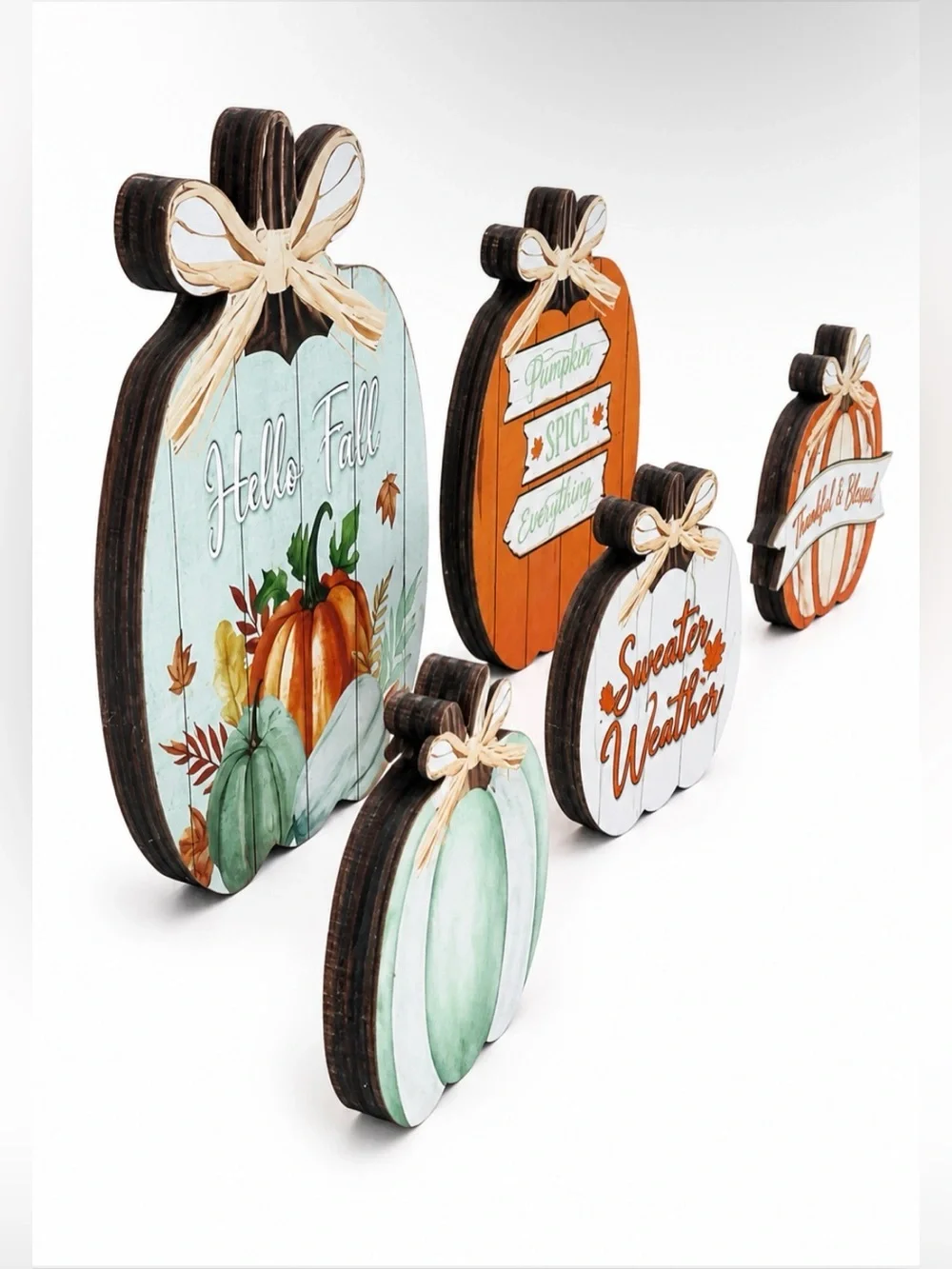 *BUY NOW* Rustic Wooden Fall Pumpkin Décor Set - 5 Pc Set